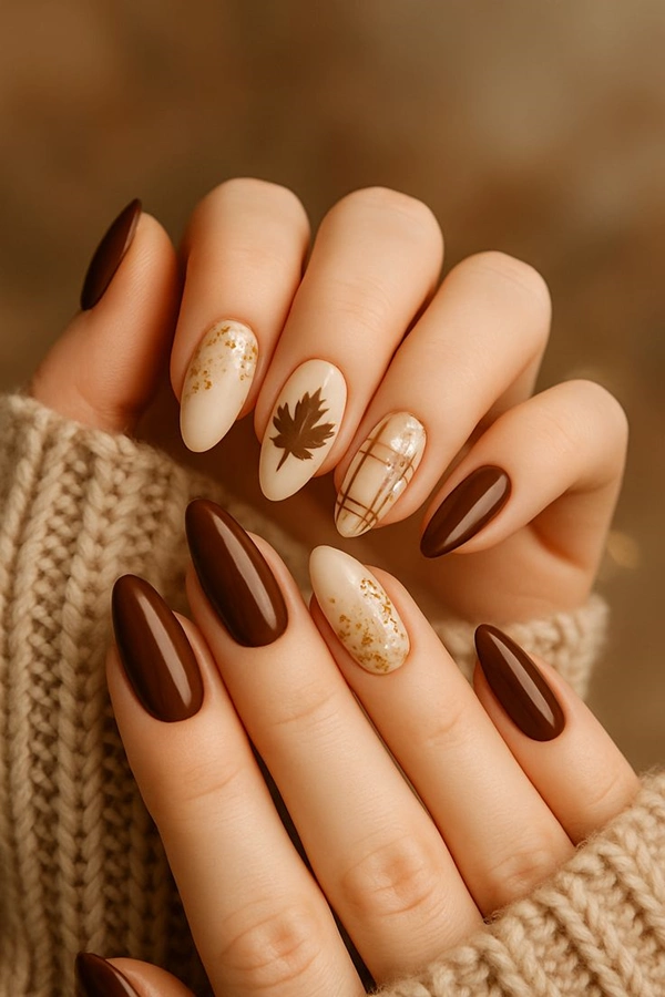 ژلیش ناخن پاییزی ساده 21