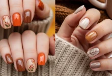 ژلیش ناخن پاییزی ساده