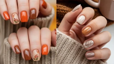 ژلیش ناخن پاییزی ساده