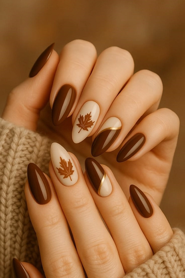 ژلیش ناخن پاییزی ساده 5