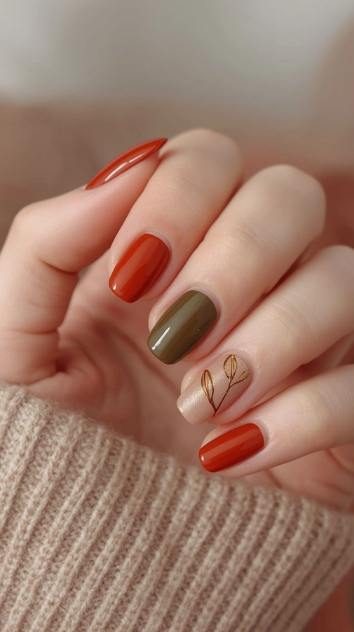 ژلیش ناخن پاییزی ساده 7